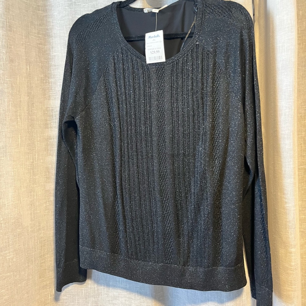Lucky Brand Black Textured Sweater